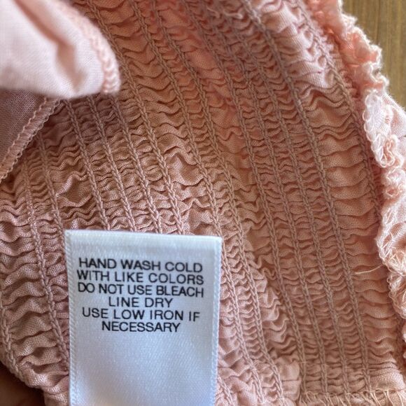 Chelsea & Violet Dress Tiered Smocked Ruffle Square Neck Pink Mini Dress Size XS - Picture 12 of 15